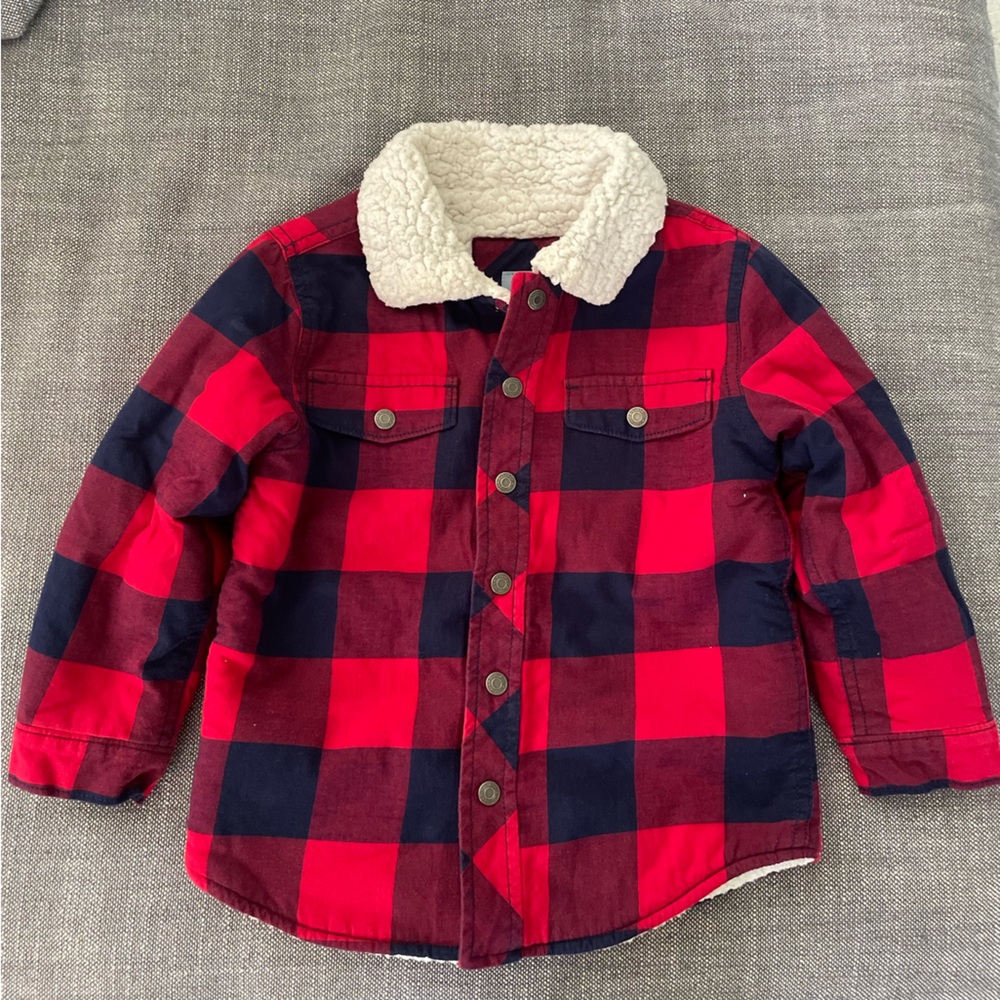 GAP Boys Plaid Fleece Jacket